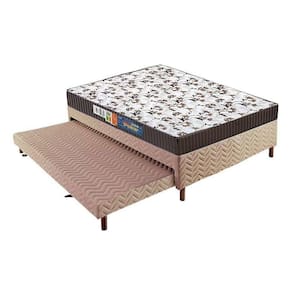 Cama Box C/Auxiliar Casal: Colchão Espuma Polar D28Ep Orthoface + Base Crc Rústico Bege(138X188)