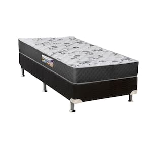 Cama Box Solteiro: Colchão Espuma Herval D28-ag65 Ortopedic Black + Base Crc Suede Black(88x188)