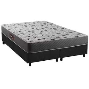 Cama Box Queen: Colchão Anatômico Herval D28/Ag65 Black + Base Crc Suede Gray(158X198)