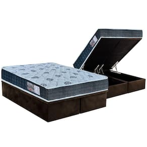 Cama Box Baú King: Colchão Espuma Orthoflex D45 / Ep Cecina + Base Crc Suede Brown(193X203)