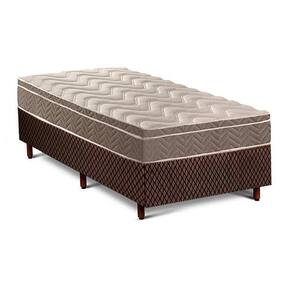 Cama Box Solteiro: Colchão Espuma Paropas D33/Ep Confort Ultra Firme + Base Fantasy Brown(88X188)