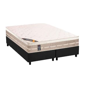 Cama Box Queen: Colchão Molas Castor Bonnel Premium Tecnopedic + Base Crc Suede Cinza(158X198)