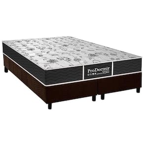 Cama Box Queen: Colchão Molas Probel Prolastic Prodormir Sleep + Base Crc Suede Marrom(158X198)
