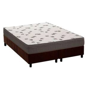 Cama Box Queen: Colchão Espuma Ortobom D45 Light Saúde + Base Crc Suede Brown(158X198)