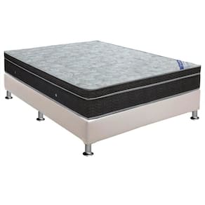 Cama Box Casal: Colchão Molas Ortobom Nanolastic Light Selado + Base Crc Courano Branco(138X188)