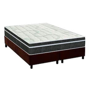 Cama Box Queen: Colchão Molas Orthoflex Bonnel Venezia + Base Crc Suede Marrom(158X198)