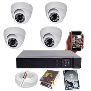 Kit 4 Câmeras Internas Analógicas + Dvr + Hd e Acessórios Ótima Resolução
