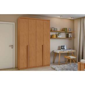 Guarda Roupa 4 Portas E 2 Gavetas Alonzo New Amendoa Clean - Lopas