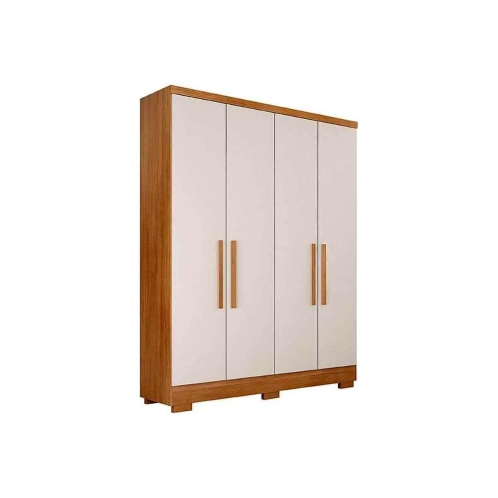 Guarda Roupa Solteiro 4 Portas E 2 Gavetas C-pés Milly-veneza Cumaru-fendi