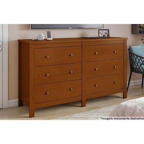 Cômoda Casal Horizontal Maggiore C/ 6 Gavetas Frassino - Lopas