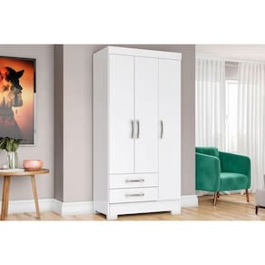 Guarda Roupa 3 Portas E 2 Gavetas C/ Pés Briz Be16 Branco - Henn