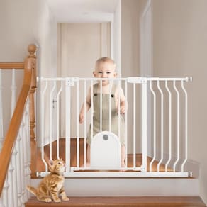Metal de segurança Baby Gate ECHOSOLAR com porta para gatos 75-123 cm