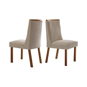 Cadeira Sala De Jantar Montreal Kit 2 Un Imbuia-suede Creme Pérola - Rufato