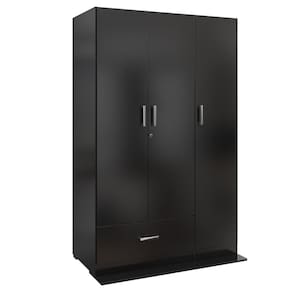 Guarda Roupa Ditália 3 Portas 1 Gaveta Dm-578 Cor:preto Preto