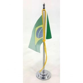 Mini Bandeira De Mesa Do Brasil 15 Cm Poliéster