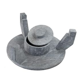 Churrasqueira Pedra Sabão Grelha Funda Sem Tampa G 32cm