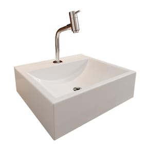 Cuba Pia Para Banheiro Roma Com Torneira Dl05 E Valvula Abs Branco Brilho
