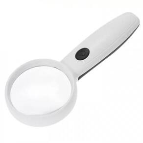 Lupa De Mão ótica 2 Led Recarregável 6.5x E 13x