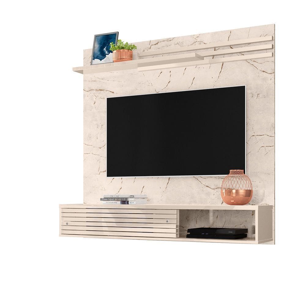 Painel Home Suspenso Sala Estar Área Gourmet TV Até 55 Polegadas 2 Portas De Correr 1 Prateleira Frizz Sublime