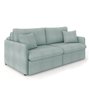 Sofá Retrátil Reclinável 3 Lugares 194cm Maili Bouclê Azul K01 - D`Rossi