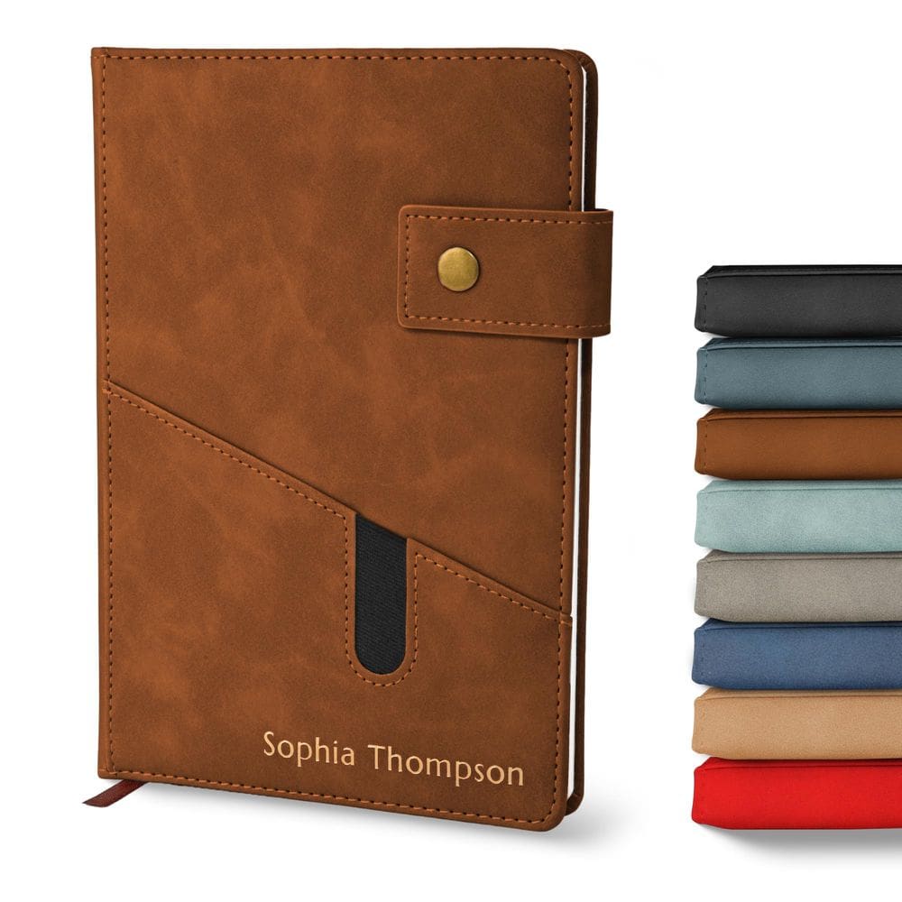 Notebook Promot Diário personalizado forrado em couro A5