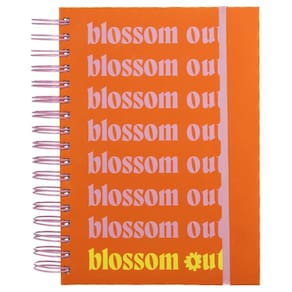 Meu plano perfeito: Florescer, planner anual não datado para adolescentes com capa dura neon, capa Blossom out | Planner 2025