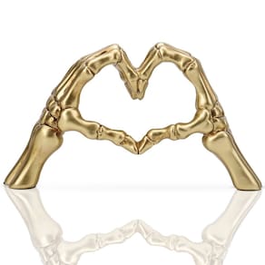 Estátua decorativa LCCCK Gold Love Gesture Resin 24x13x7cm