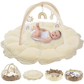 Tapete conversível Baby Play Gym HAN-MM com 6 brinquedos Tummy Time Mat
