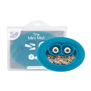 Prato de bebê de silicone ezpz Mini Mat 12 meses ou mais com sucção azul