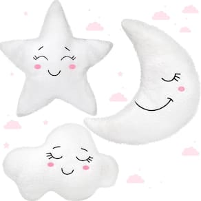Almofadas de pelúcia Queekay Cloud Rainbow Sun Moon Star