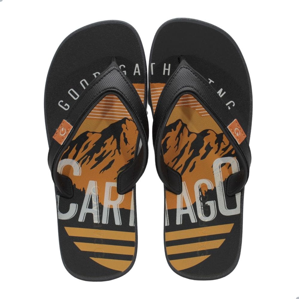 Chinelo Masculino Cartago Dakar Preto/Laranja