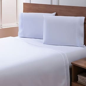 Jogo de Cama Percal Soft 300 Basics Queen Macio e Aveludado Branco