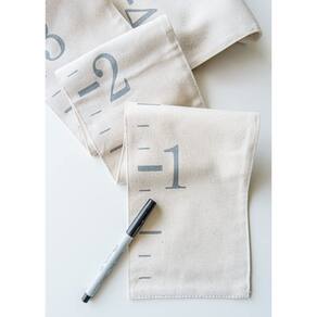 Gráfico de crescimento Ruler White Loft Canvas, cor natural com caneta