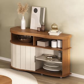 Buffet para Sala de Estar Artely Magnum 120,0cm X 75,0cm X 45,0cm Cinamomo/ Off Whitw