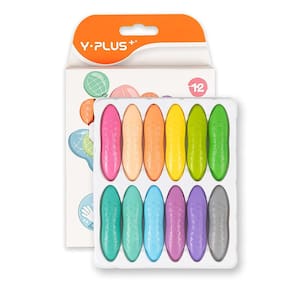 Lápis de amendoim YPLUS para crianças, 12 cores pastel, lavável