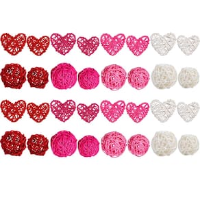 Bolas de vime decorativas STMK para o Dia dos Namorados 32 unidades