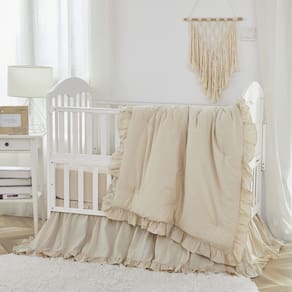 Conjunto de cama de berço Brandream Boho Bohemian 3 peças de algodão lavado