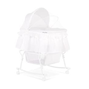Bassinet Dream On Me Lacy portátil 2 em 1 branco com armazenamento
