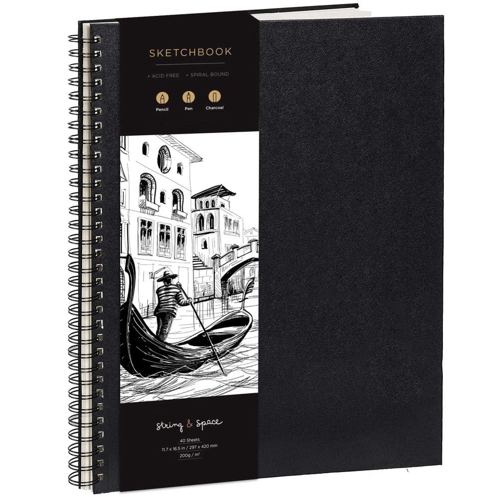 Caderno de esboços String & Space, capa dura, 200GSM, A3, 40 folhas