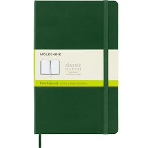 Caderno Moleskine Classic, capa dura, grande, verde murta