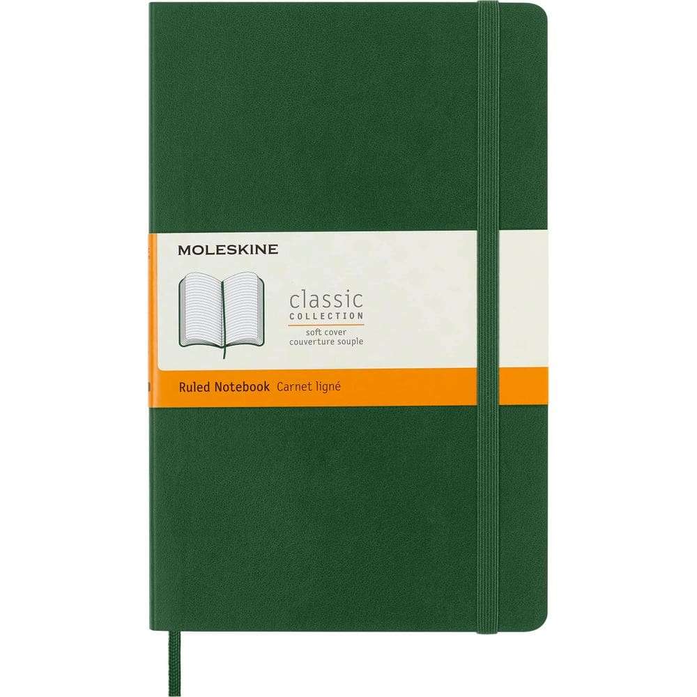 Caderno Moleskine Classic com capa macia grande verde murta