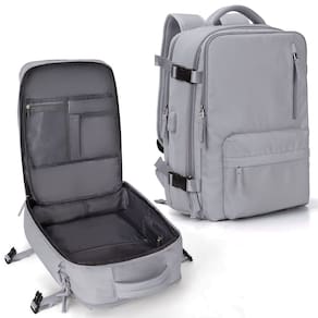 Mochila de viagem WONHOX grande impermeável para mulheres - cinza