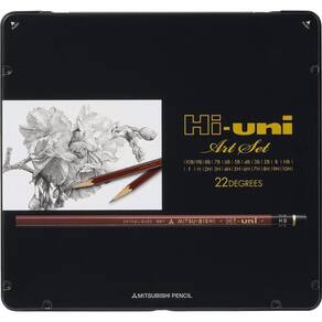 Art Set Lápis de madeira Uni Hi 10B a 10H - Caixa com 22
