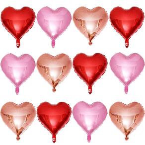 Balões Lovoir Red Heart Shape, 18 polegadas, 12 unidades