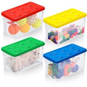 Organizadores de armazenamento de brinquedos Sintuff, pacote com 4 tampas, 4 cores