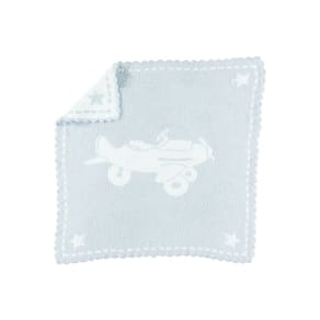 Cobertor de recepção para bebês Barefoot Dreams CozyChic Blue & White