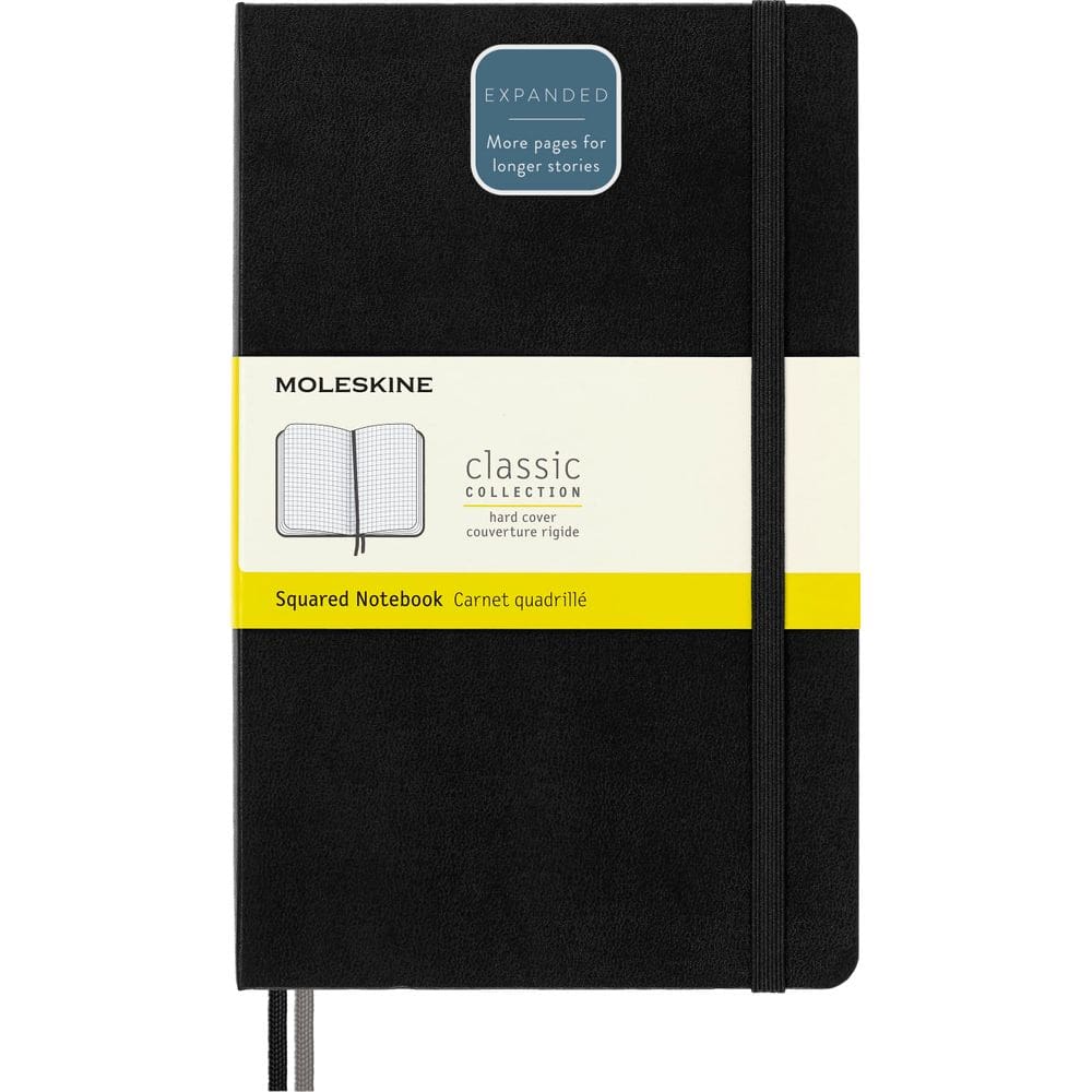 Caderno Moleskine Classic, capa dura expandida, grande, preto