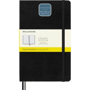 Caderno Moleskine Classic, capa dura expandida, grande, preto