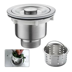 Valvula Pia Cozinha 4 1/2 Inox 304 Com Cesto Removível Ralo