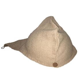 Turbante Para Secar Cabelo Atoalhado Bege Escuro